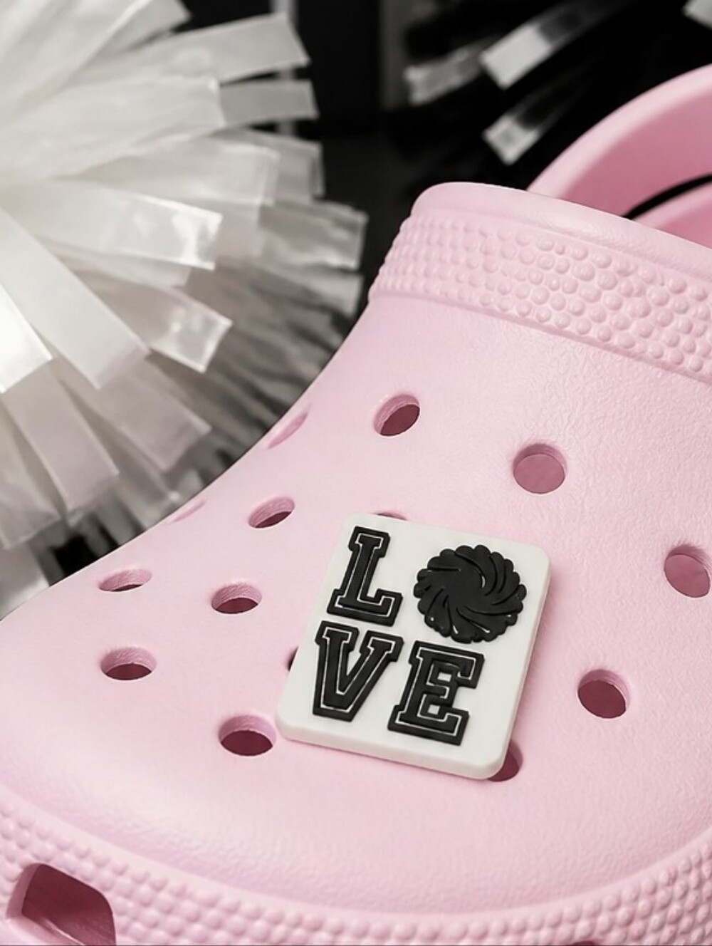 Love Cheer Croc Shoe Charm Pom Pom Cheerleader Team Spirit Jibbitz Style Sporty